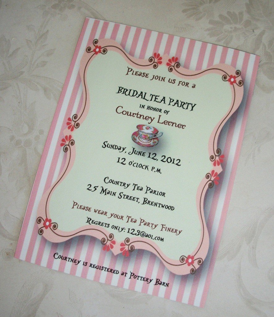 Tea Party Bridal Shower Invitations Wording
