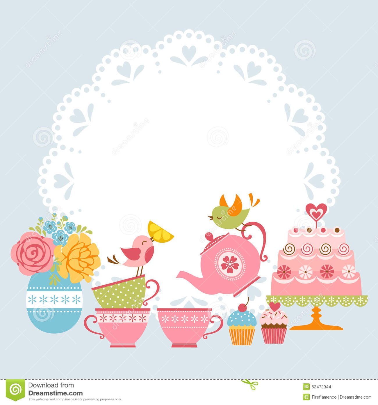 Tea Party Invitation Stock Images