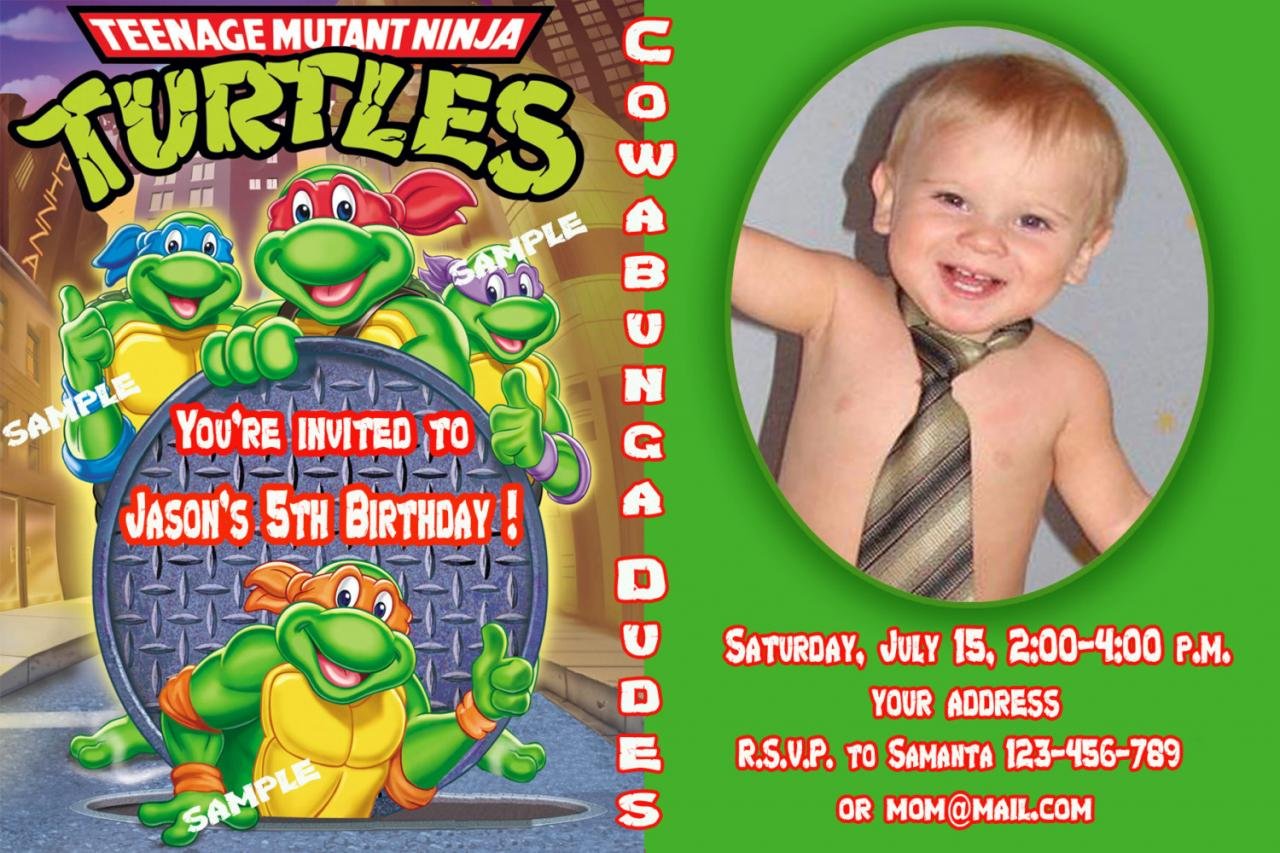 Teenage Mutant Ninja Turtles Birthday Invitation Free