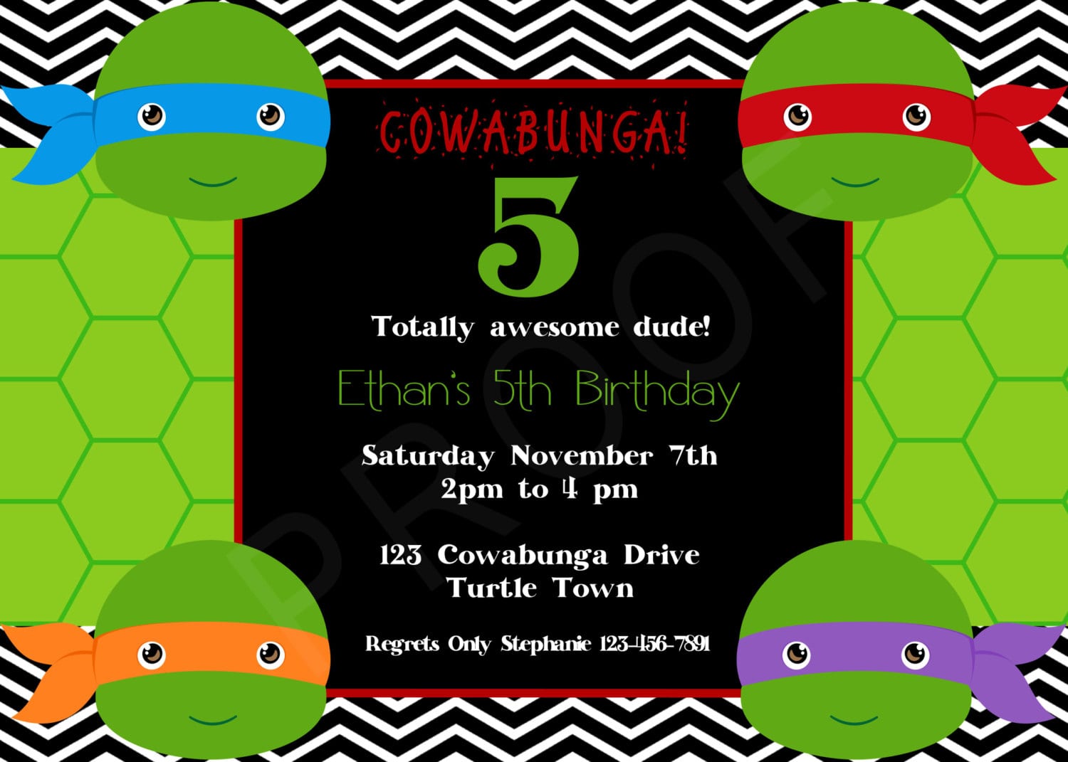 Teenage Mutant Ninja Turtles Invitation By Merrimentpress On Etsy