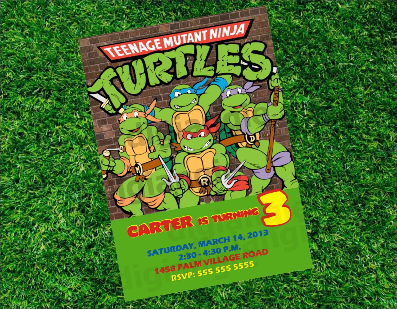 Teenage Mutant Ninja Turtles Party Invitations