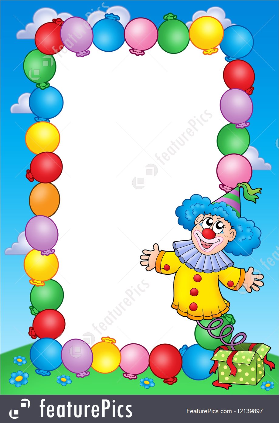 Templates  Party Invitation Frame With Clown 3