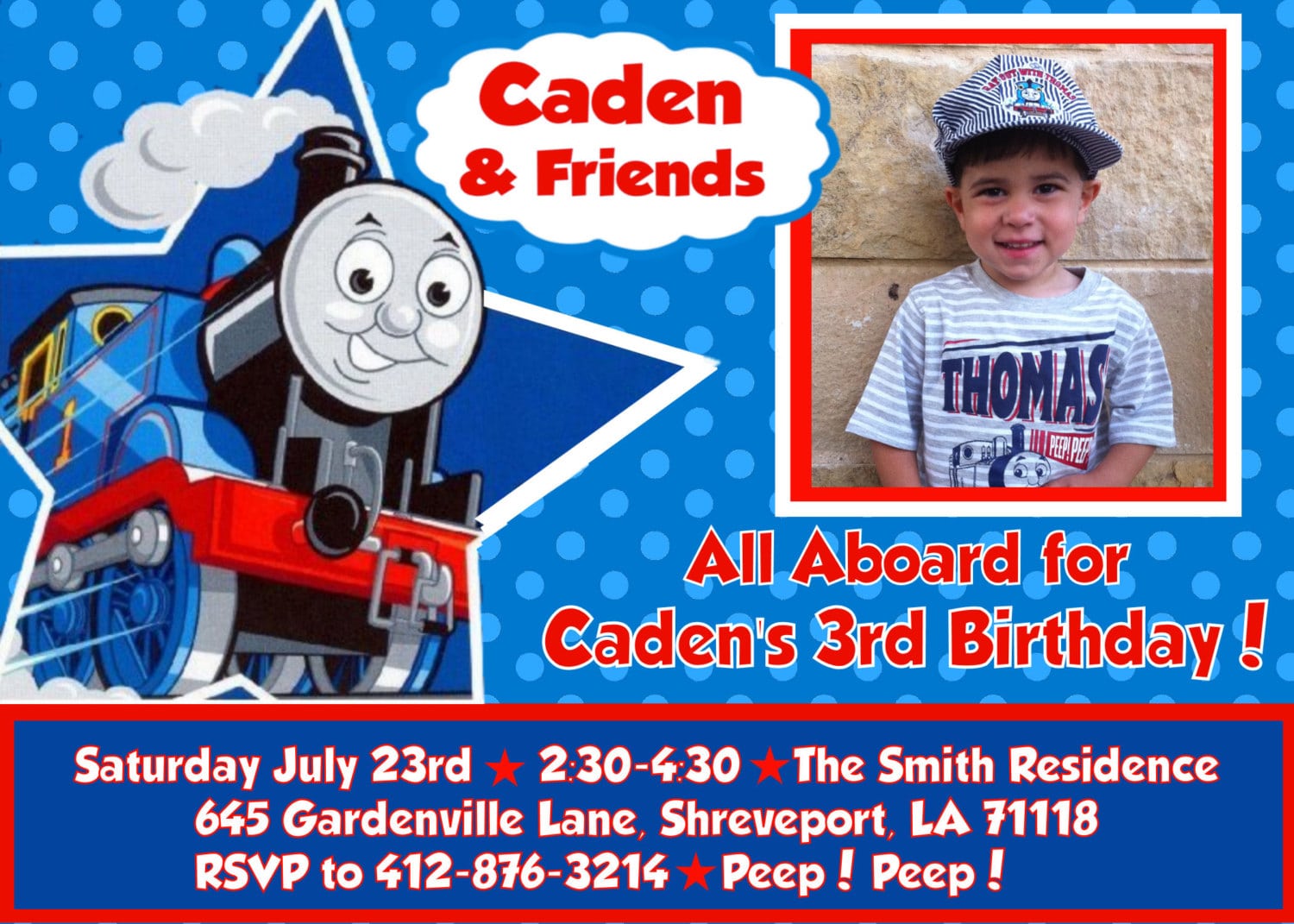 Thomas The Tank Engine Birthday Invitations
