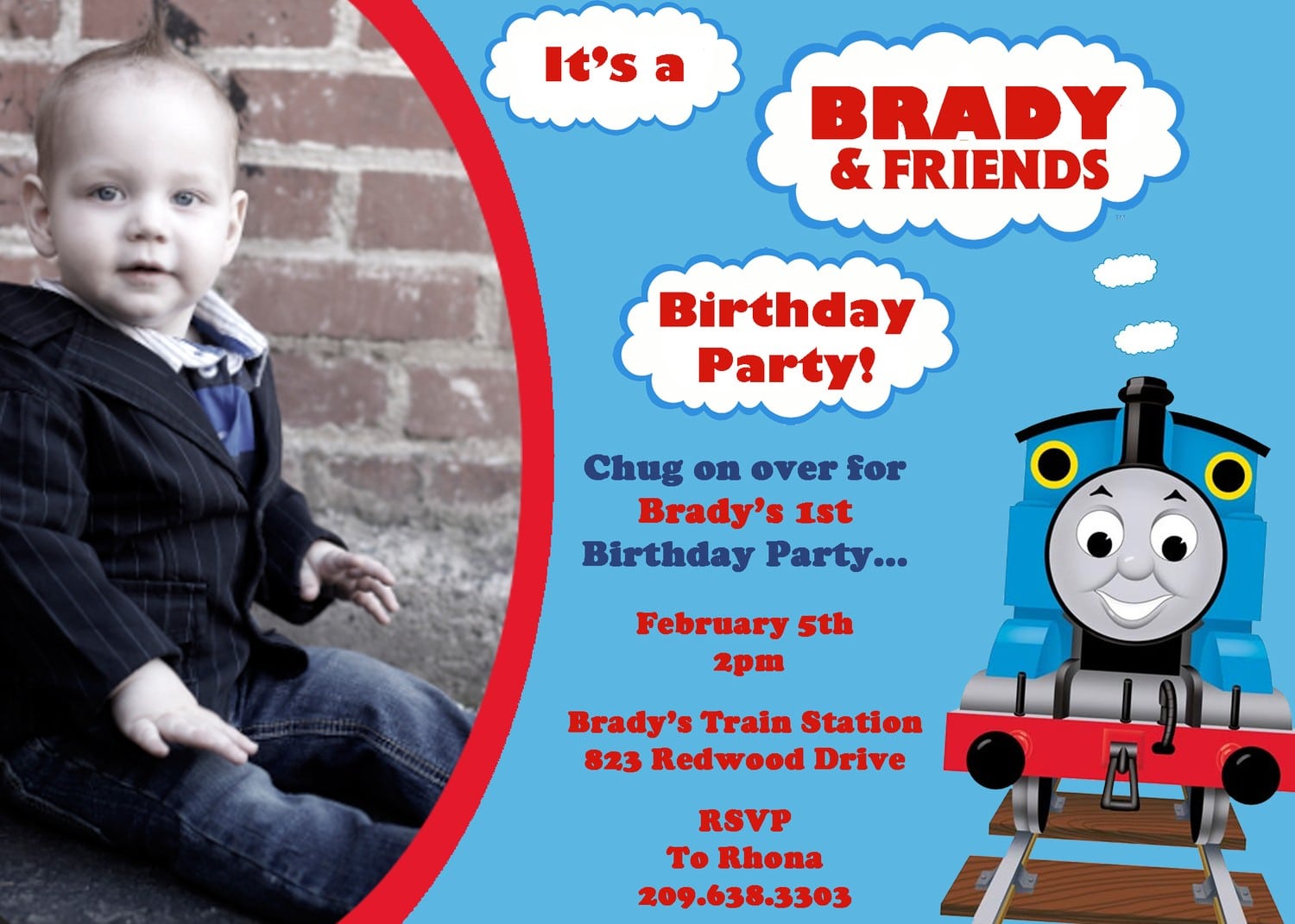 Thomas The Tank Engine Birthday Invitations