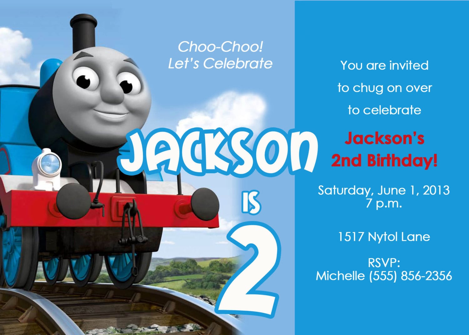 Thomas The Tank Engine Birthday Party Invitations