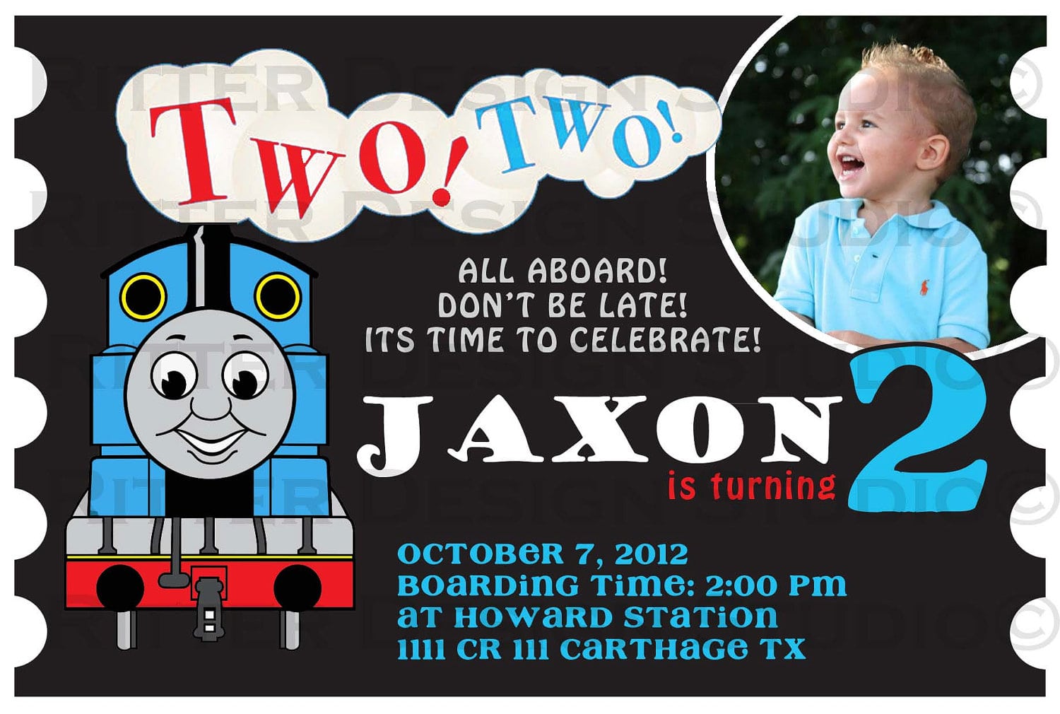 Thomas The Tank Engine Birthday Party Invitations
