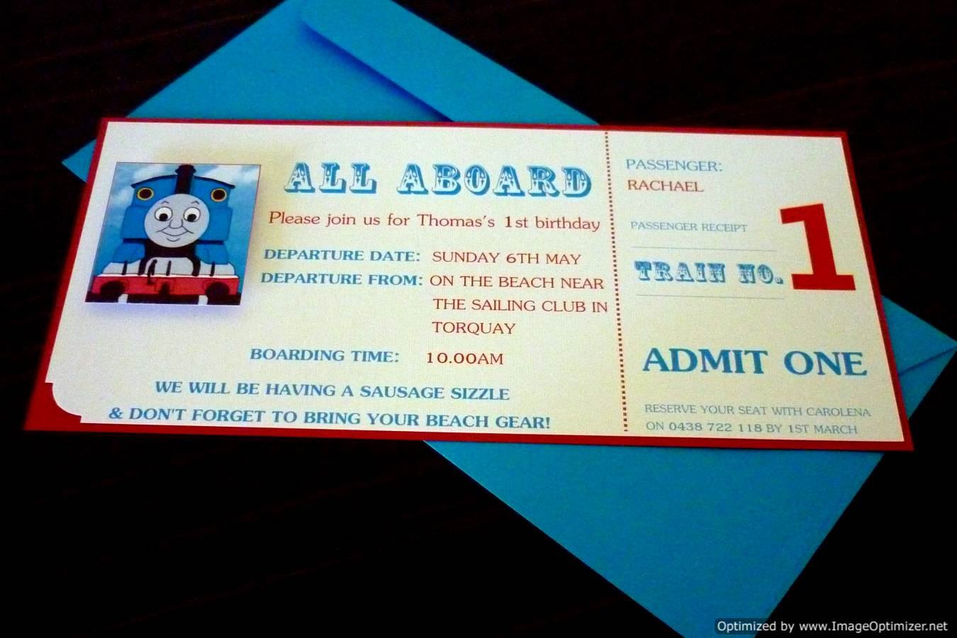 Thomas The Tank Engine Birthday Party Invitations
