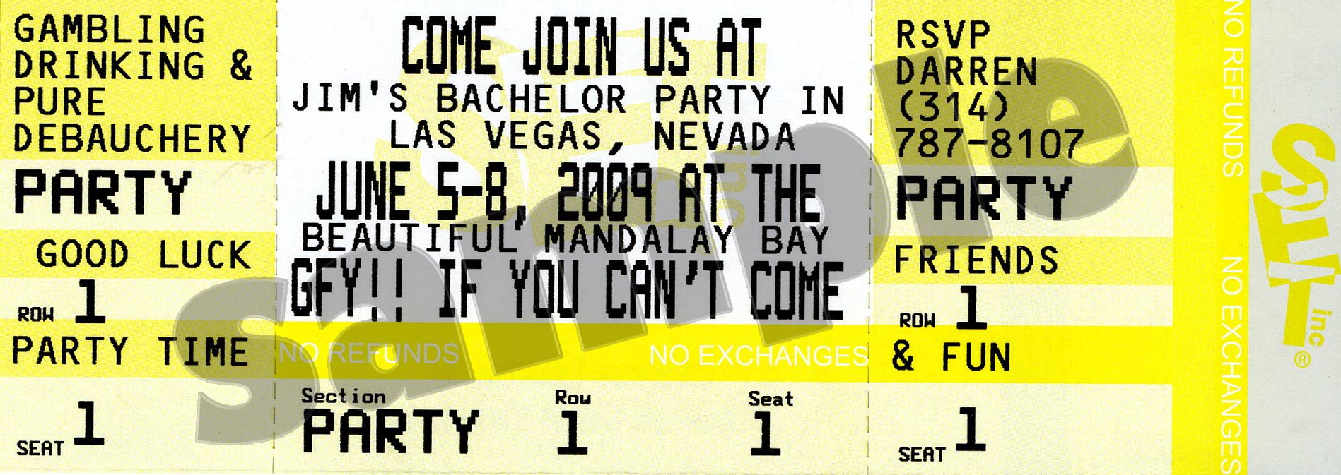 Ticket Invitations For All Your Special Occasions And Parties!