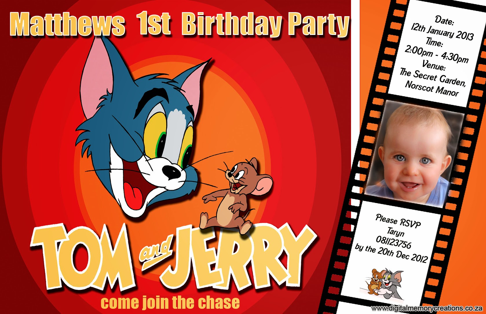 Tom And Jerry Birthday Invitations