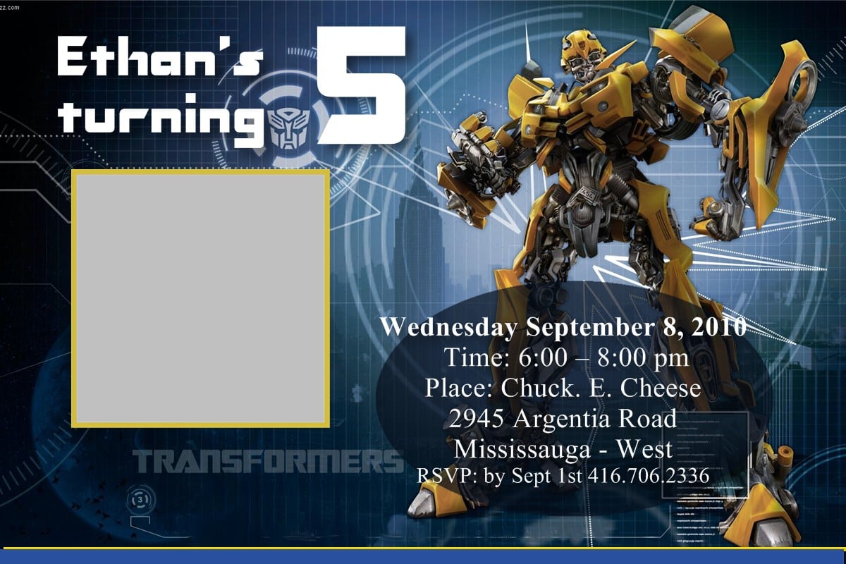 Transformers Birthday Invitations