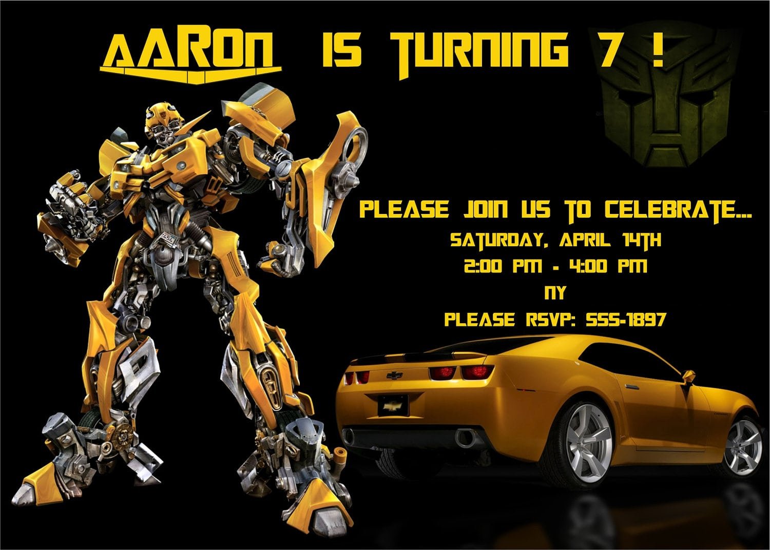 Transformers Birthday Invitations