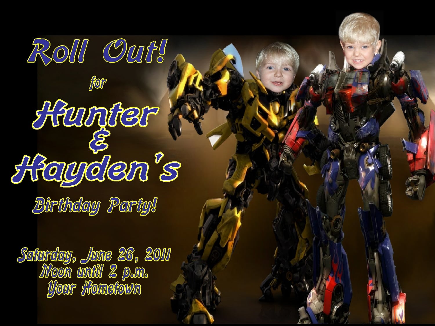 Transformers Birthday Party Invitations