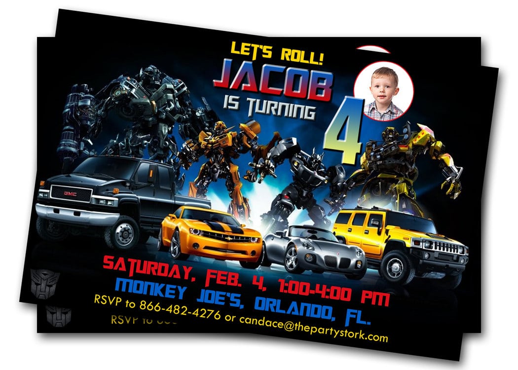 Transformers Birthday Party Invitations