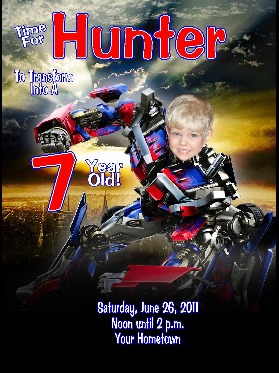 Transformers Birthday Party Invitations