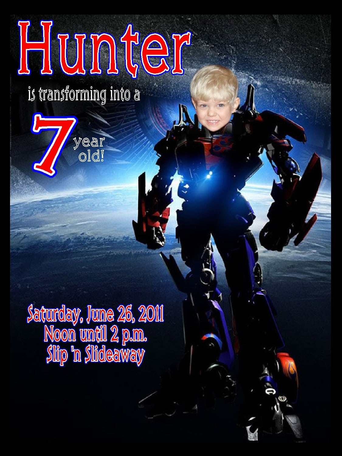 Transformers Birthday Party Invitations Template