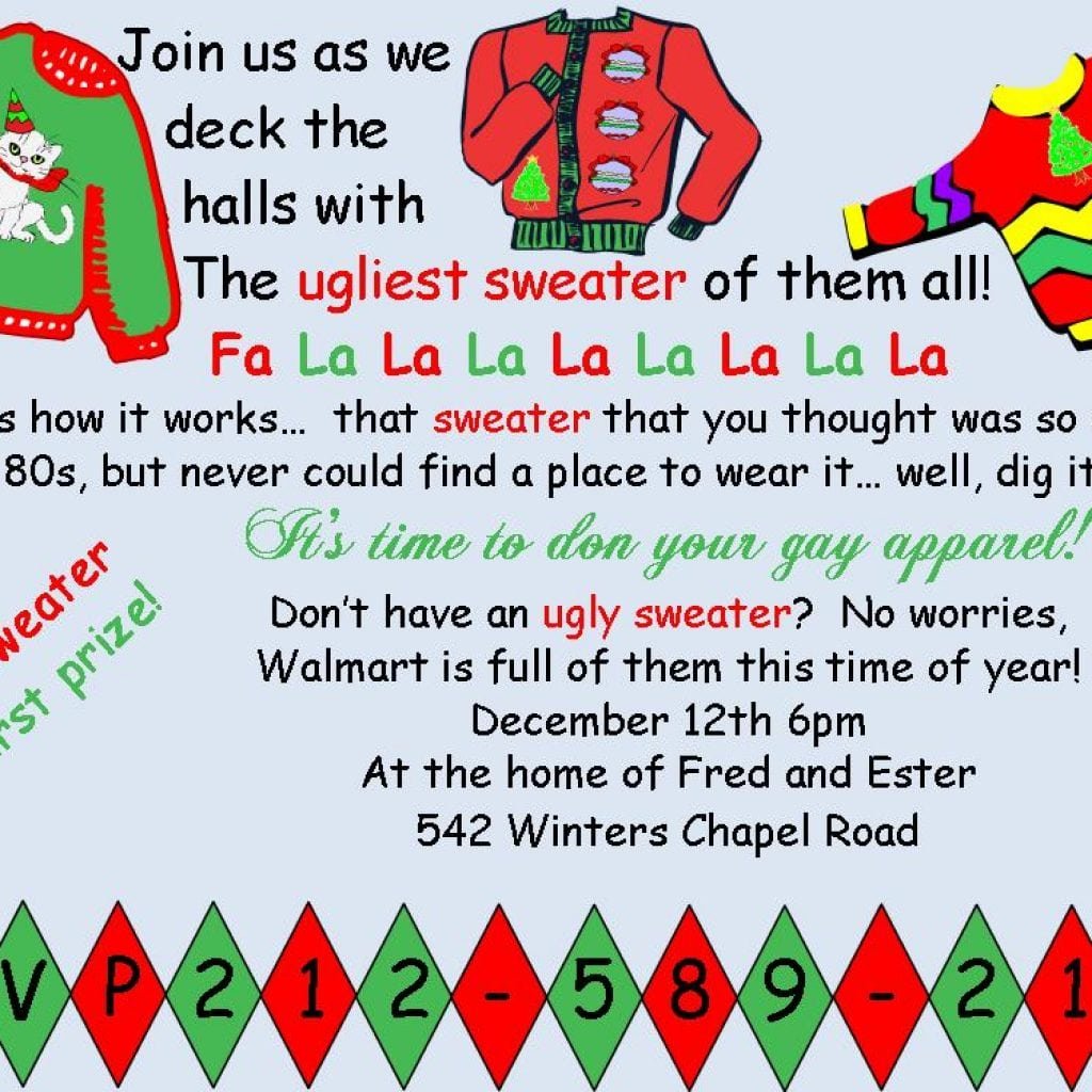 Ugly Sweater Party Invitation Wording