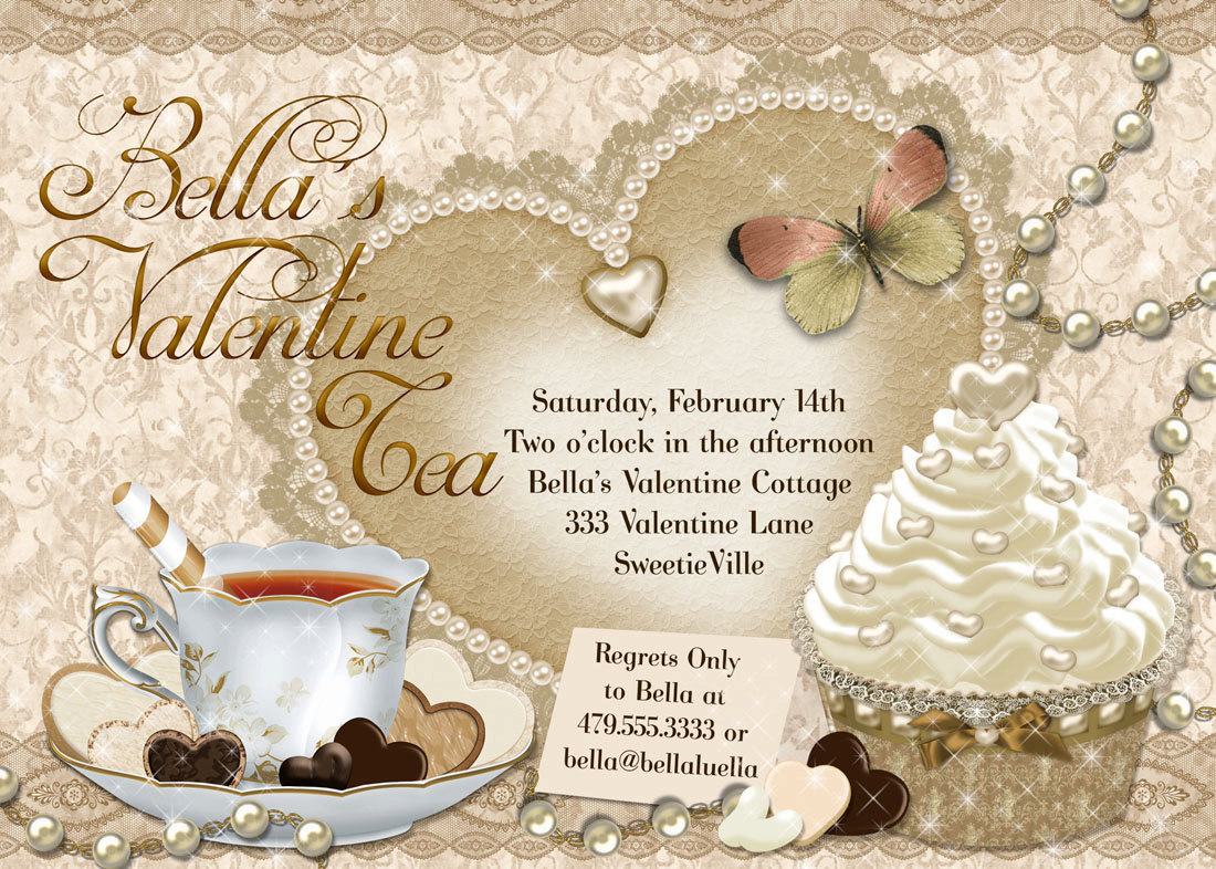 Valentine Tea Party Invitation Valentines Day Party By Bellaluella