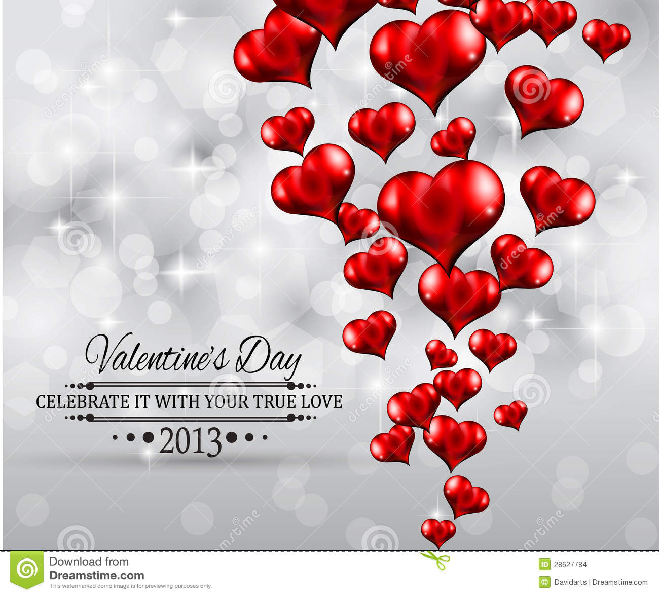 Valentines Day Party Invitation Flyer Background Stock Images