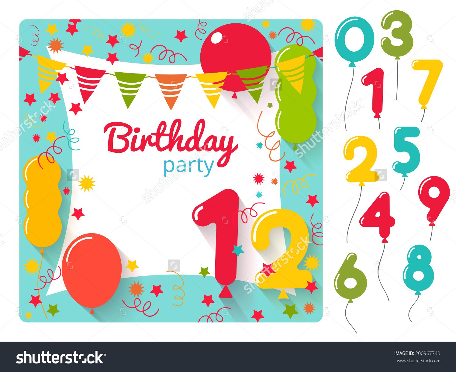 Vector Birthday Party Invitation Card Design Stock Vector