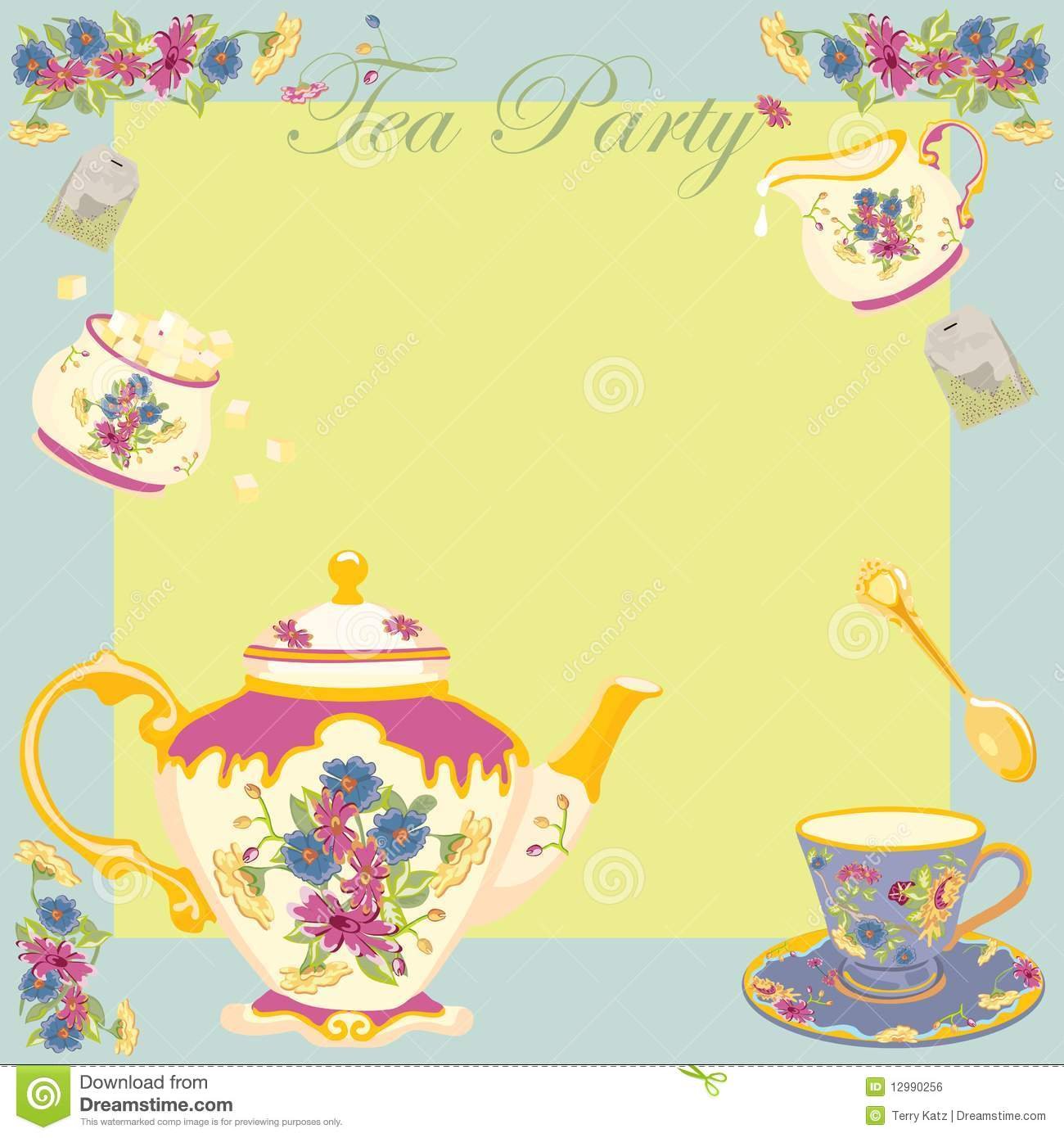 Victorian Tea Party Invitation Royalty Free Stock Image