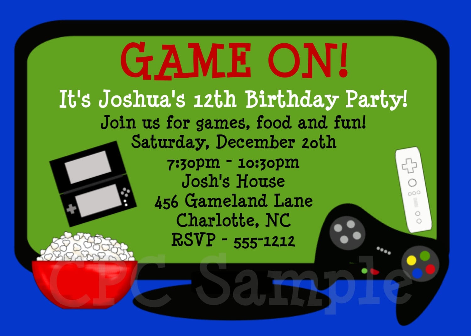Video Games Birthday Invitation Video Game Birthday Party