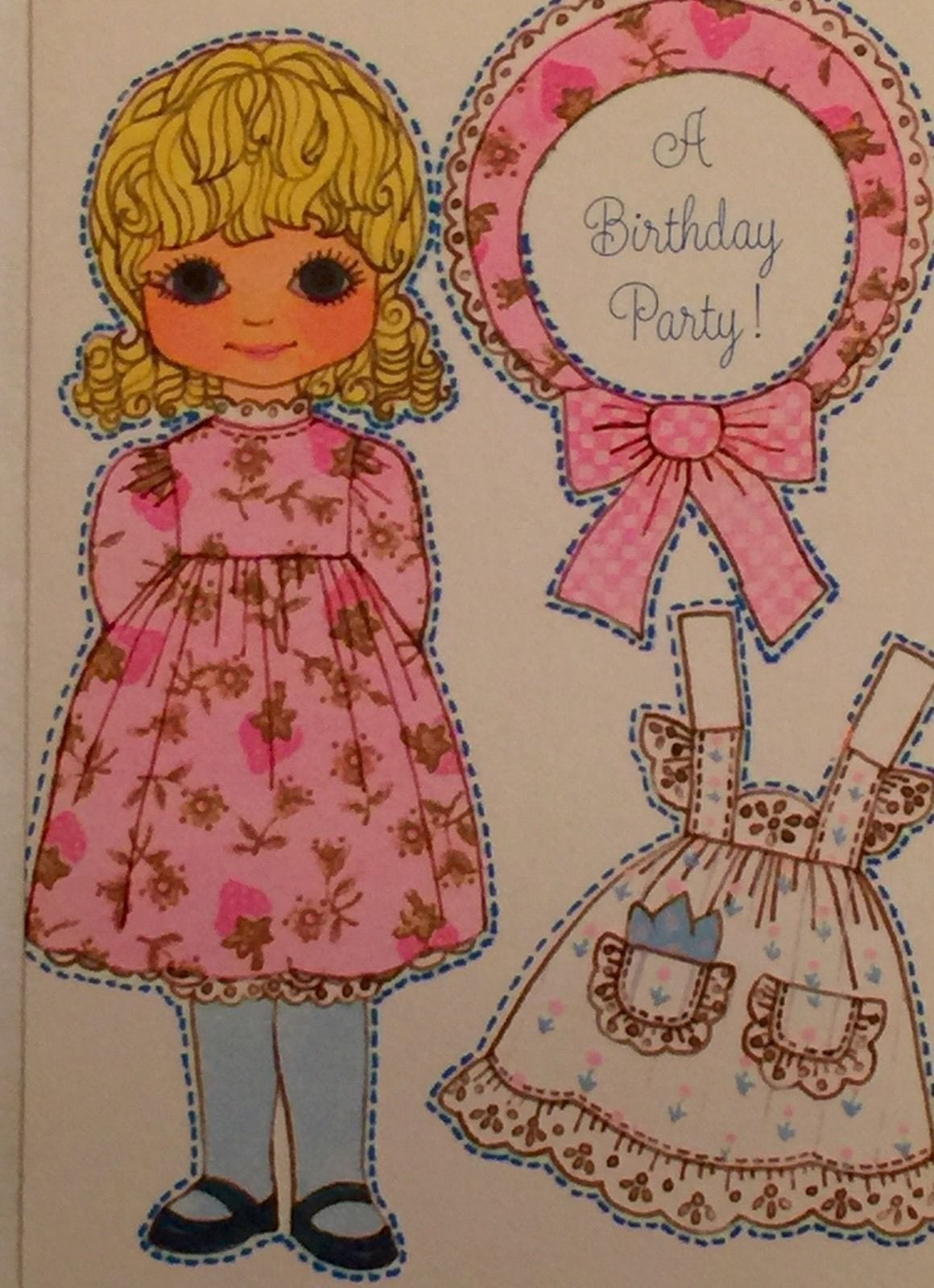 Vintage Hallmark Greeting Card Paper Doll Party Invitation