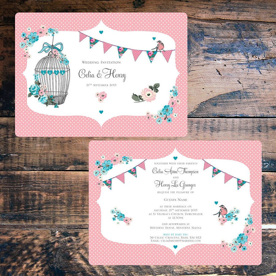 Vintage Style Tea Party Wedding Invitation By Ditsy Chic