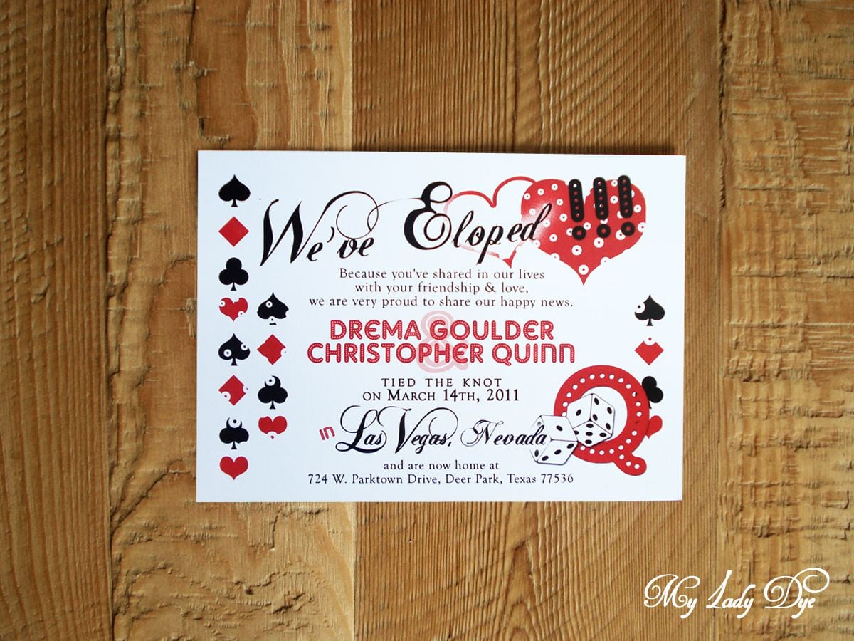 We Eloped Party Invitations   Pumacn Com