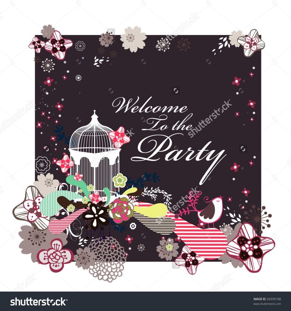 Welcome Party Invitation Card Stock Vector Template  Birthday