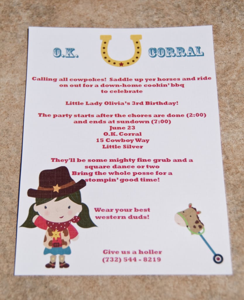 Western Party Invitation Wording