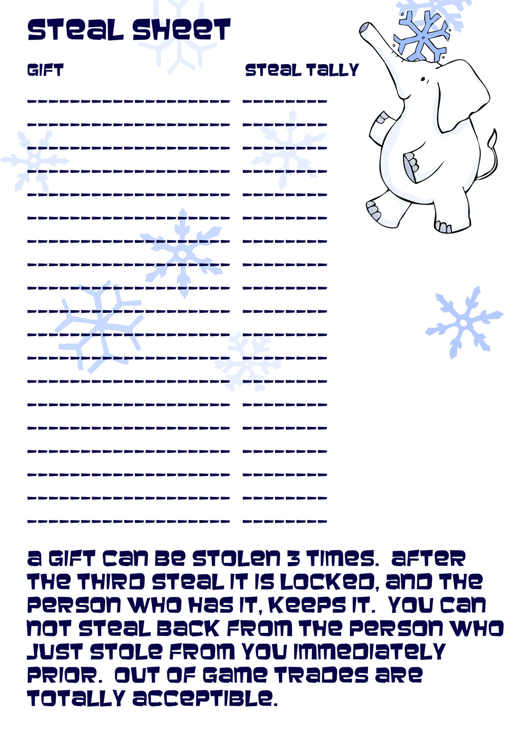 White Elephant Party Invitation