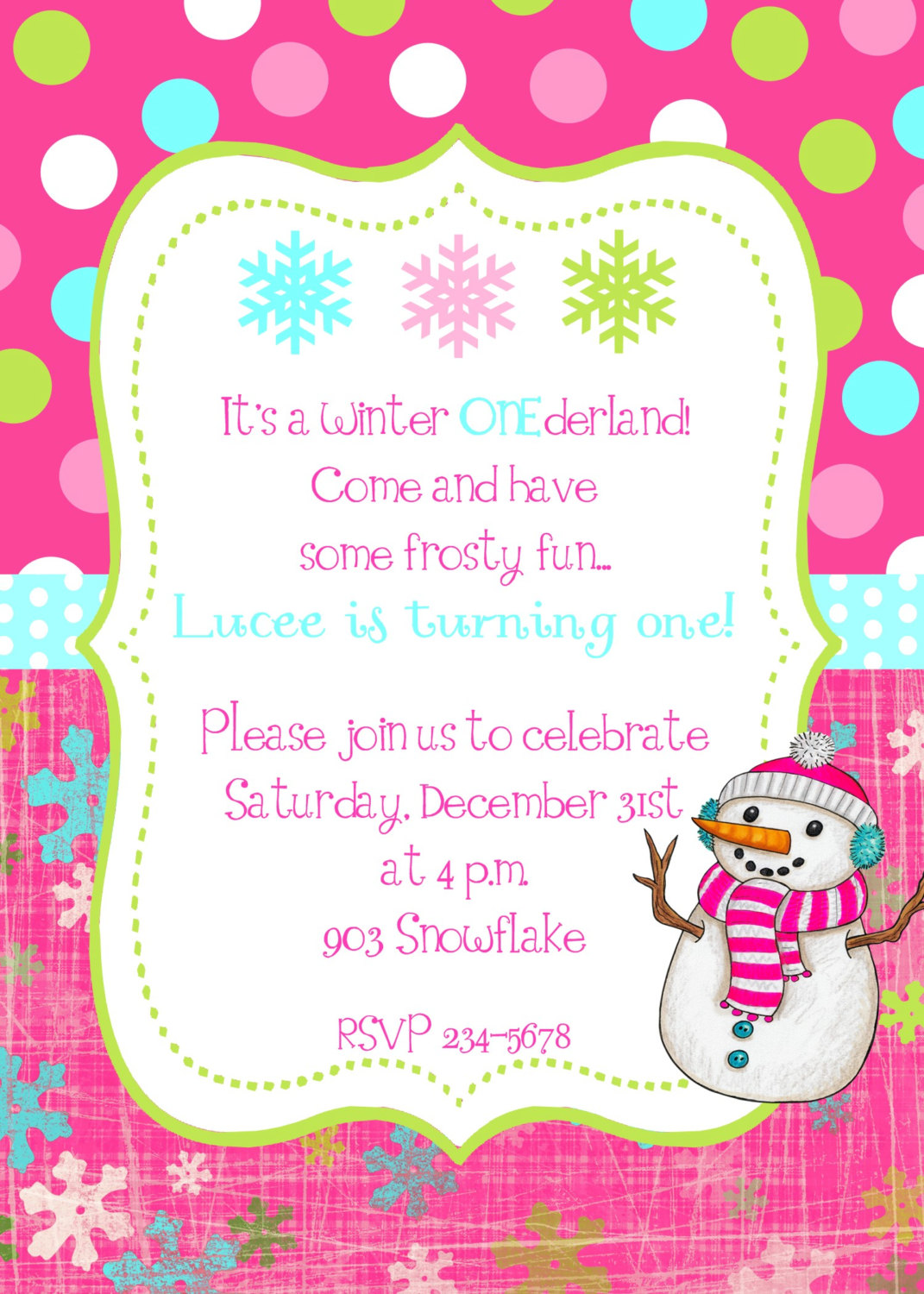 Winter Birthday Party Invitations