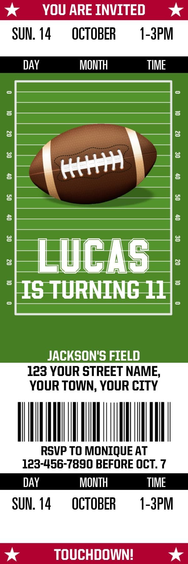 17 Best Ideas About Football Party Invitations On Pinterest
