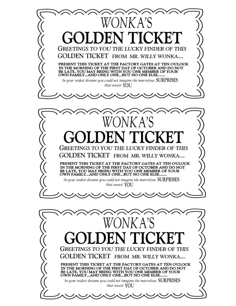17 Best Ideas About Golden Ticket Template On Pinterest