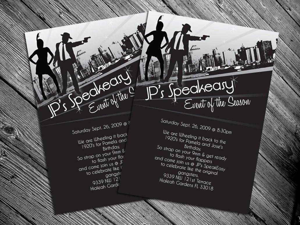 1920s Party Invitation Template  Mafia Party Invitations Party