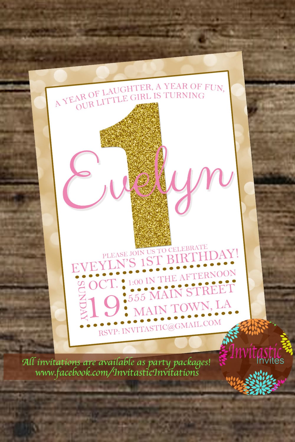 1st Birthday Girl Pink And Gold Theme 1st Birthday Party