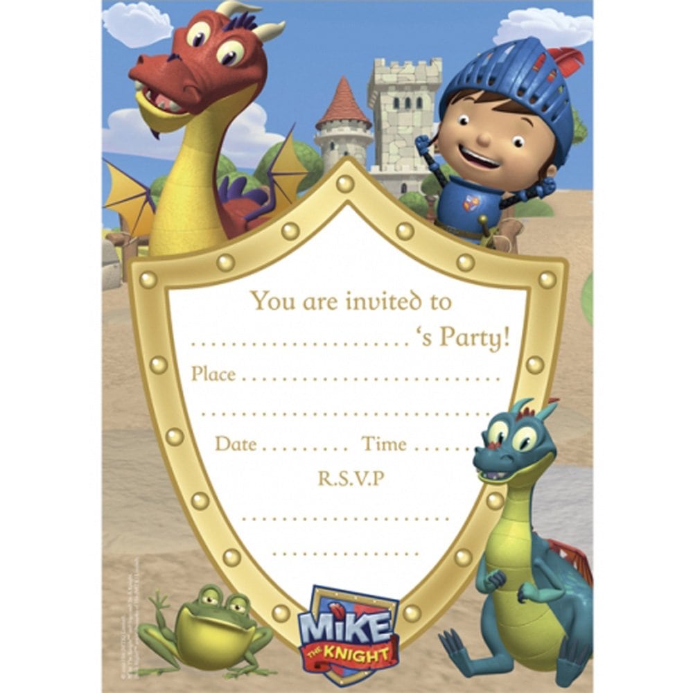 20 Mike The Knight Party Invitations & Envelopes