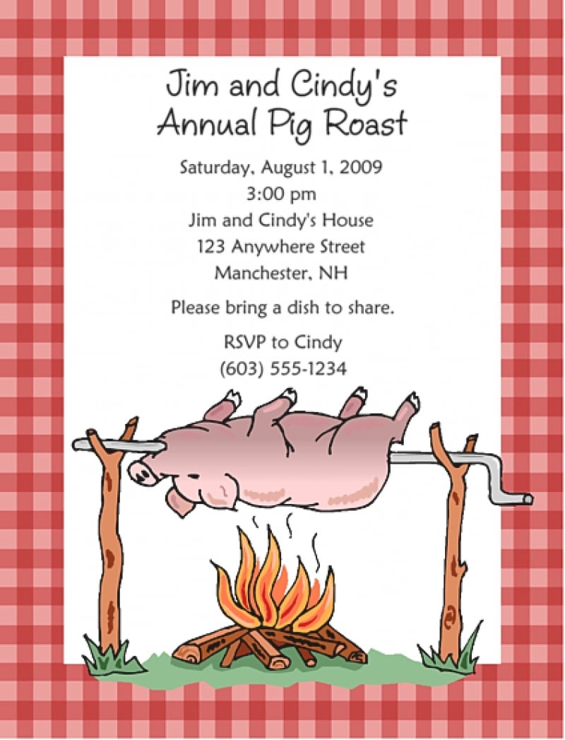 30 Pig Roast Invitation Template