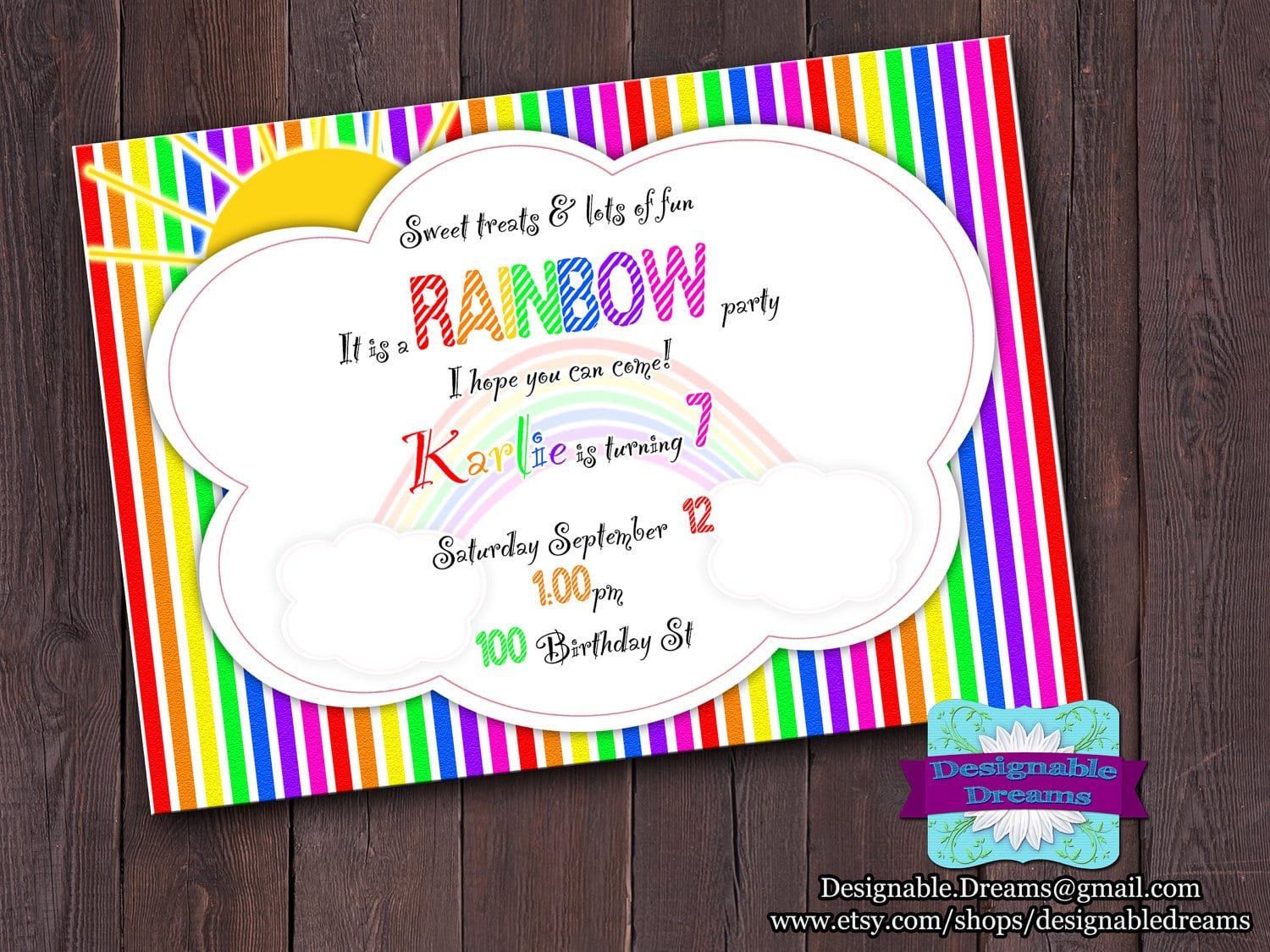 4 Perfect Rainbow Party Invitation Wording
