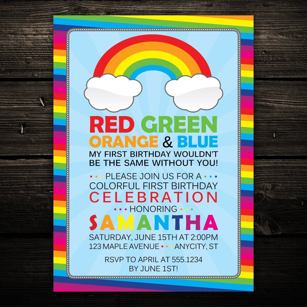 4 Perfect Rainbow Party Invitation Wording