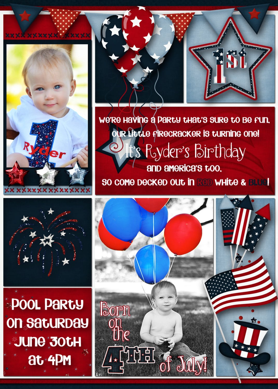 4th Of July Birthday Party Invitation