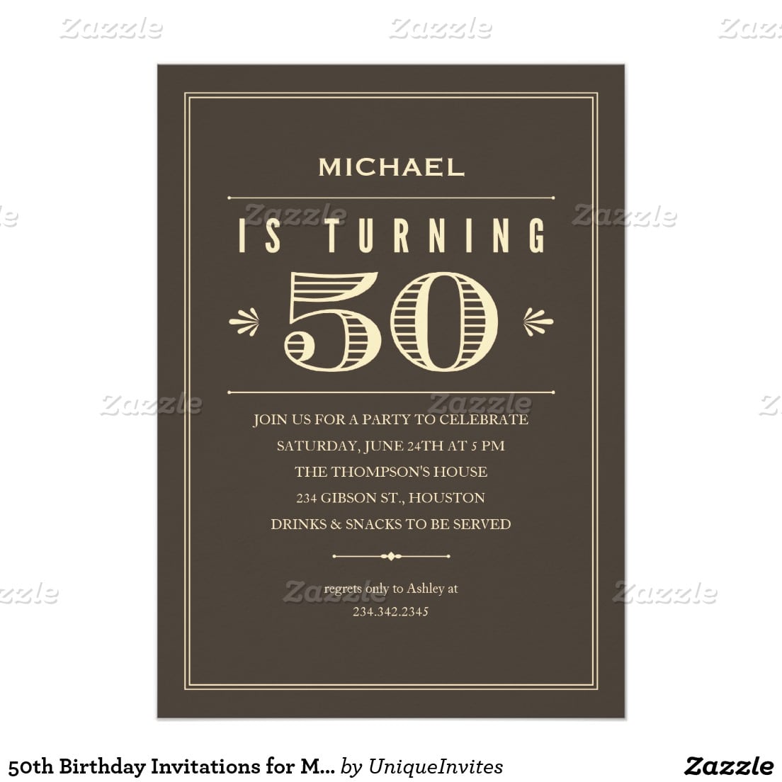 50th Birthday Invitations For Men