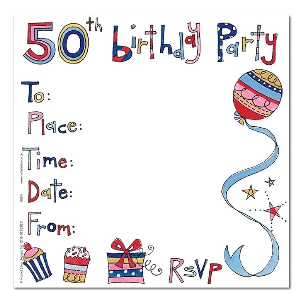 50th Birthday Party Invitation Cards