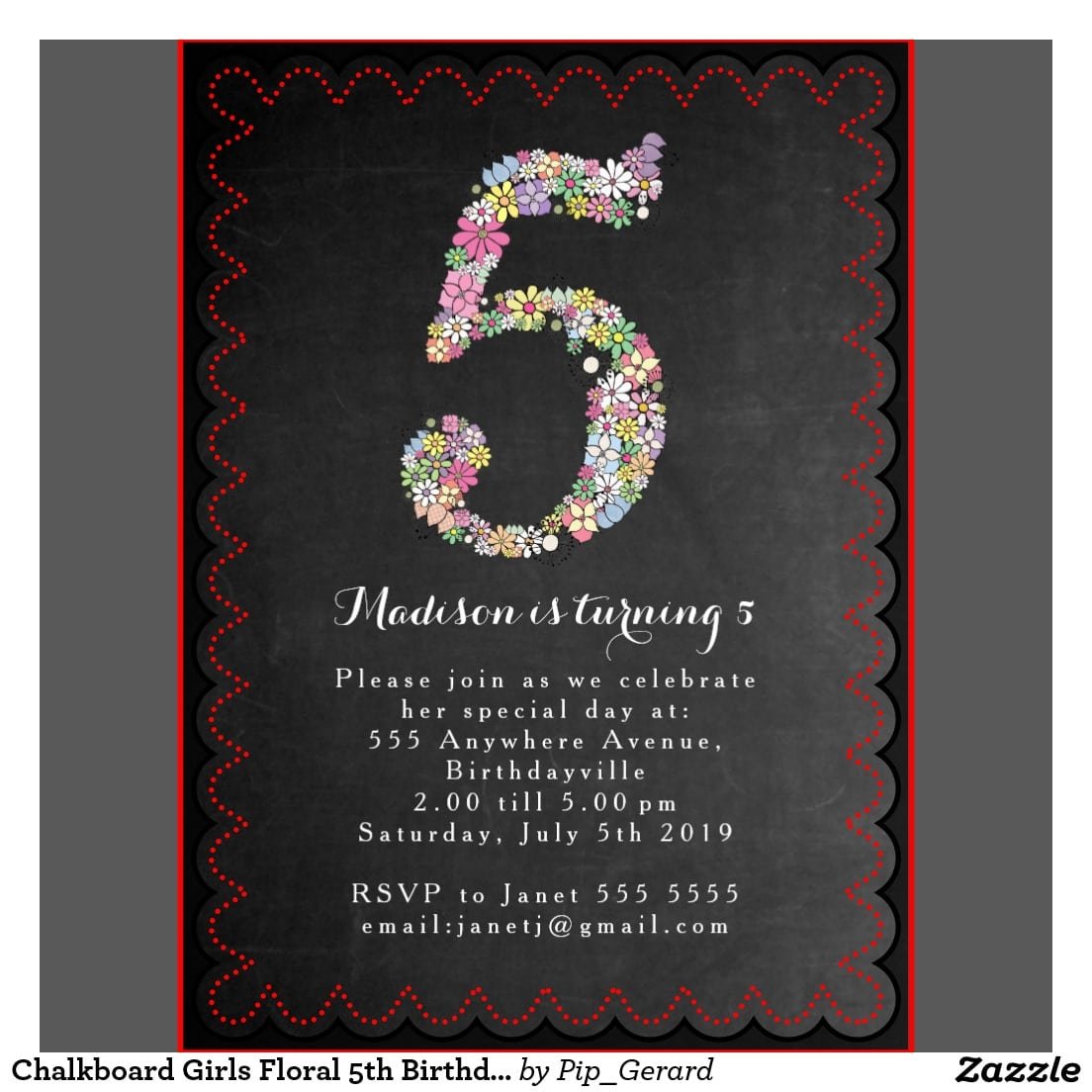 5th Birthday Party Invitation Wording
