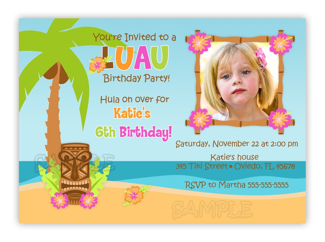 6 Extraordinary Hawaiian Birthday Party Invitations Templates