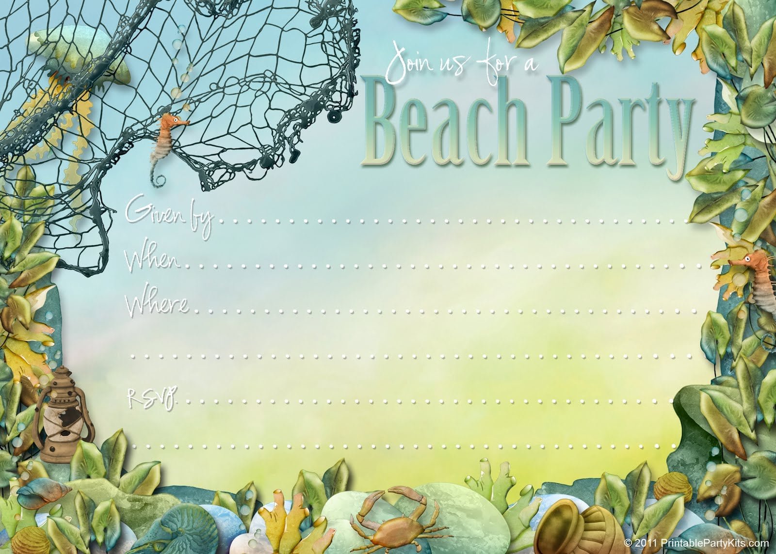 7 Innovative Beach Party Invitation Template Free