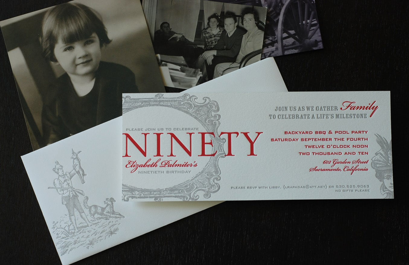 90th Birthday Party Invitations