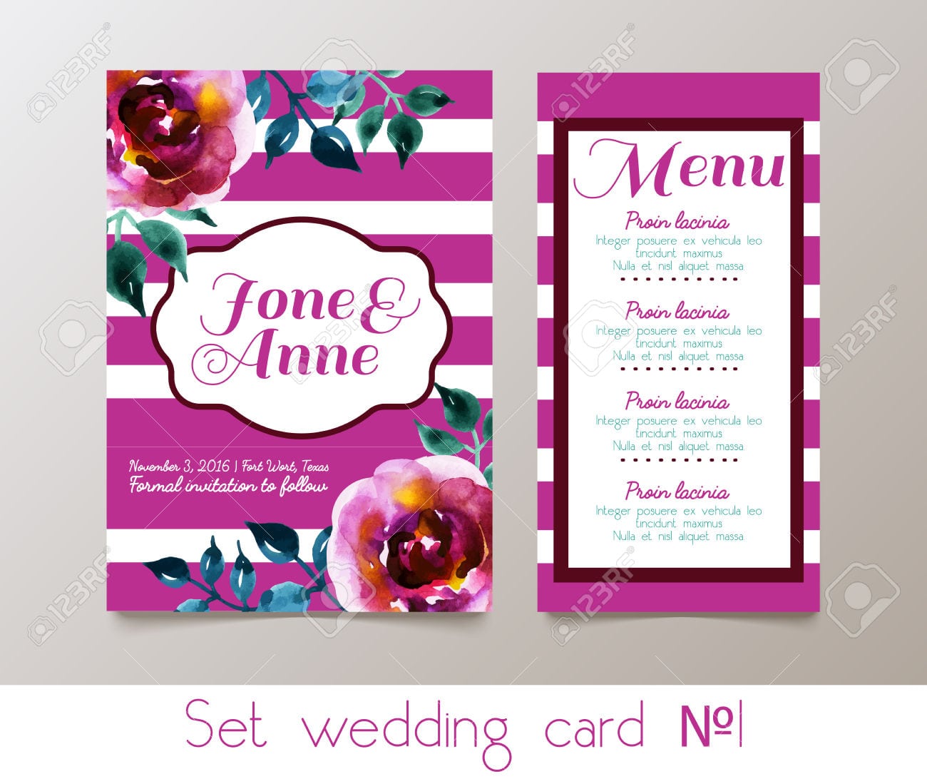 A Set For Weddings And Bachelorette Party Invitation, Thank You