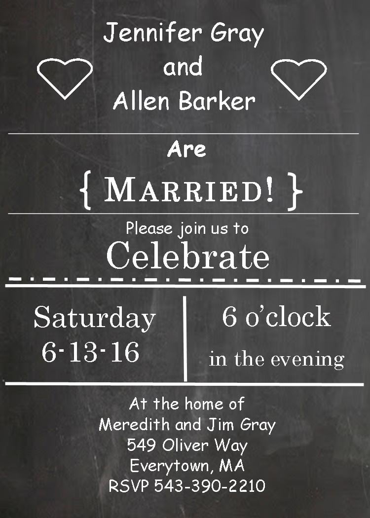 After Elopement Party Invitations