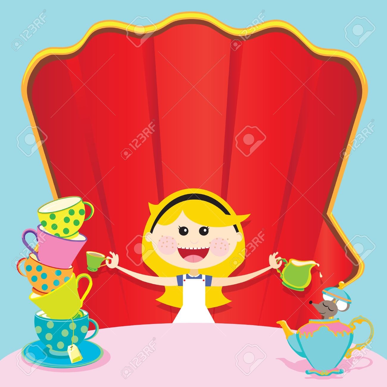 Alice In Wonderland Unbirthday Party Invitation Royalty Free
